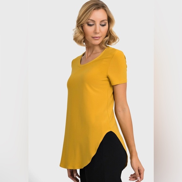 Joseph Ribkoff Rounded Hem Tunic Tee Style 183220 Golden Sun - Picture 4 of 11